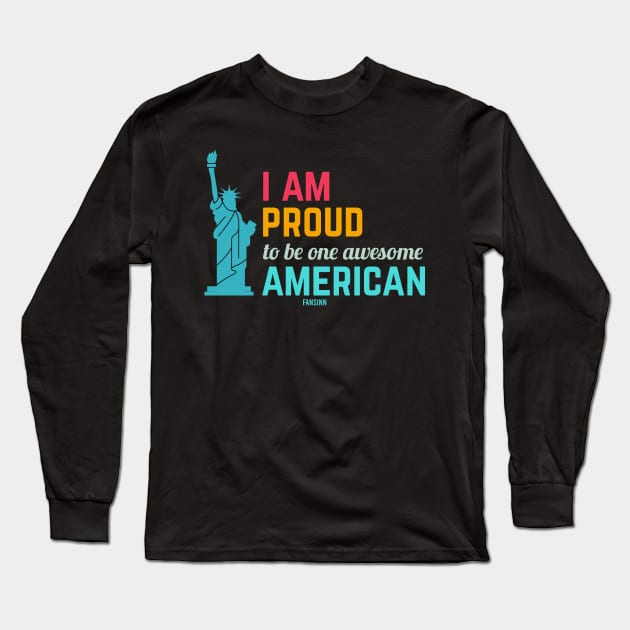 I Love USA America proud American Long Sleeve T-Shirt by fansinn
